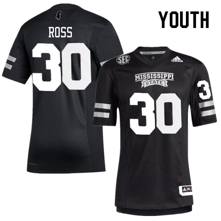 Youth #30 Marcus Ross Mississippi State Bulldogs College Football Jerseys Stitched-Black